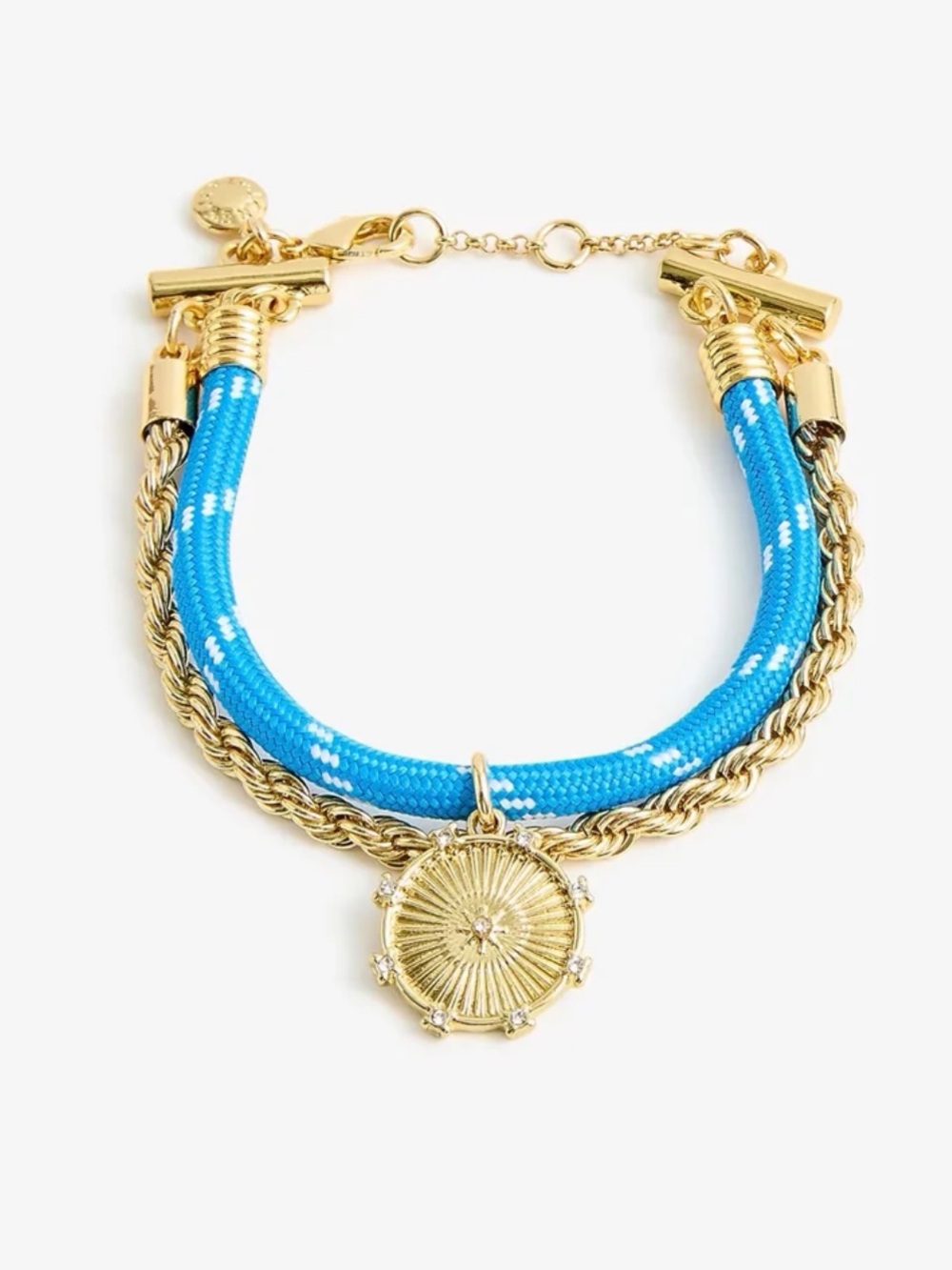 J. Crew Factory Corded Gold Charm Layering Bracelet